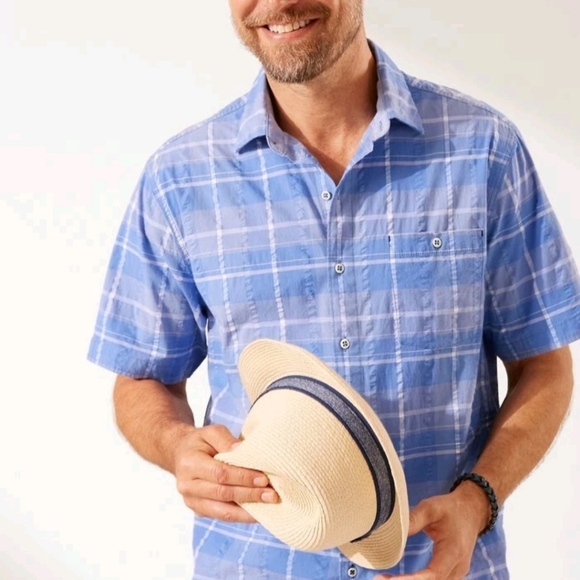 Tommy Bahama Nova Wave Key Largo Blue Men's Camp Shirt - M - Picture 2 of 9